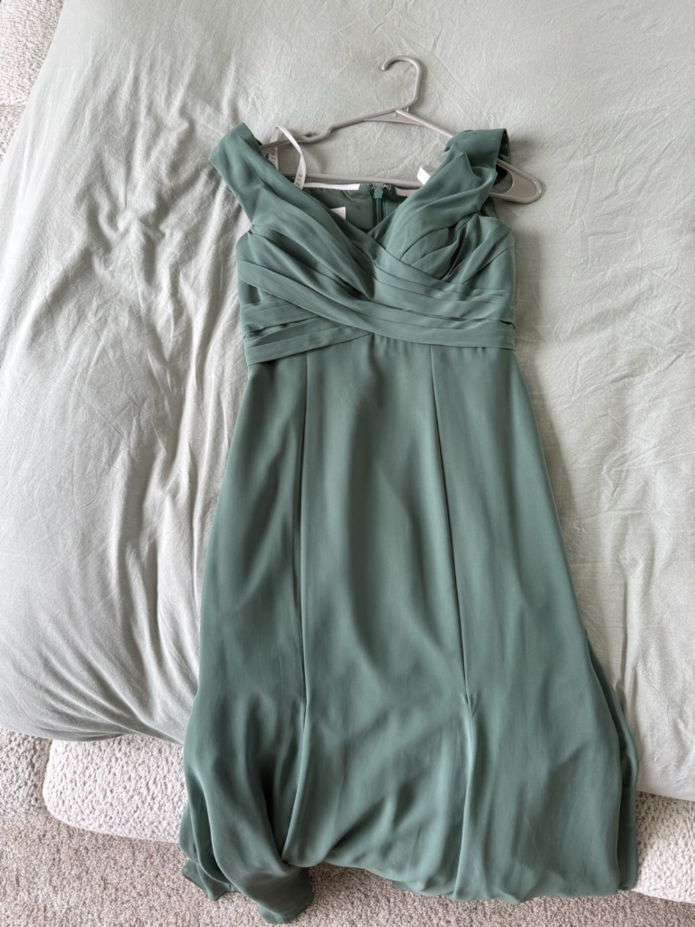 Azazie Dusty Sage Green Chiffon A-Line Dress - COLOR SOLD OUT ONLINE